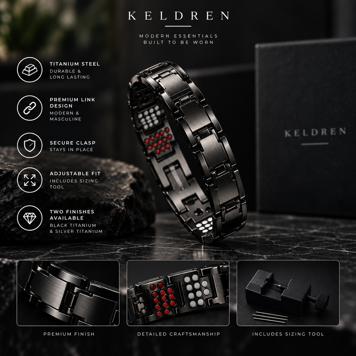 KELDREN Titanium Link Bracelet