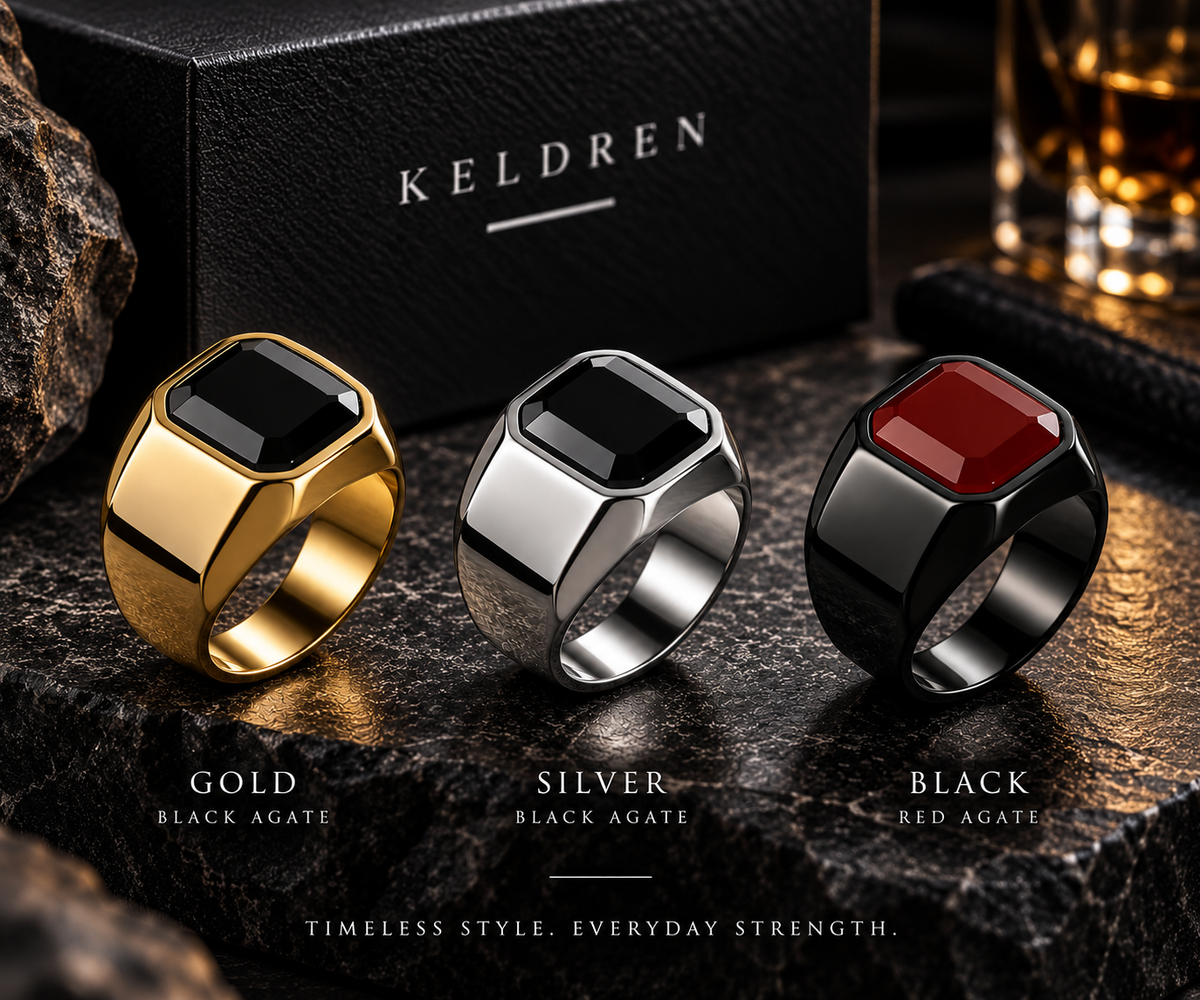 KELDREN Obsidian Signet Ring